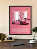 Pink Porche Premium Framed Poster