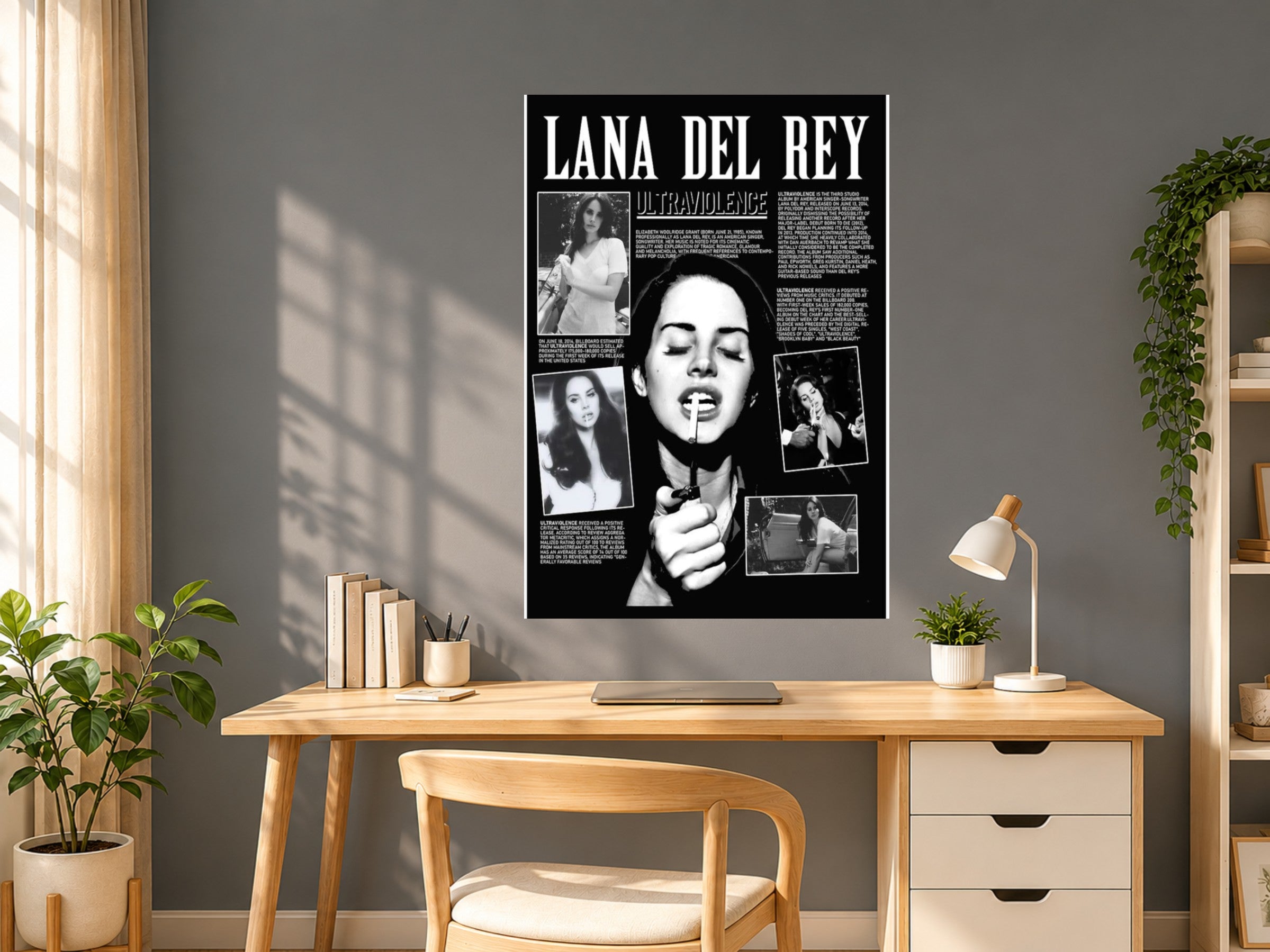 LANA DEL REY- Black Retro theme A5 poster PN36